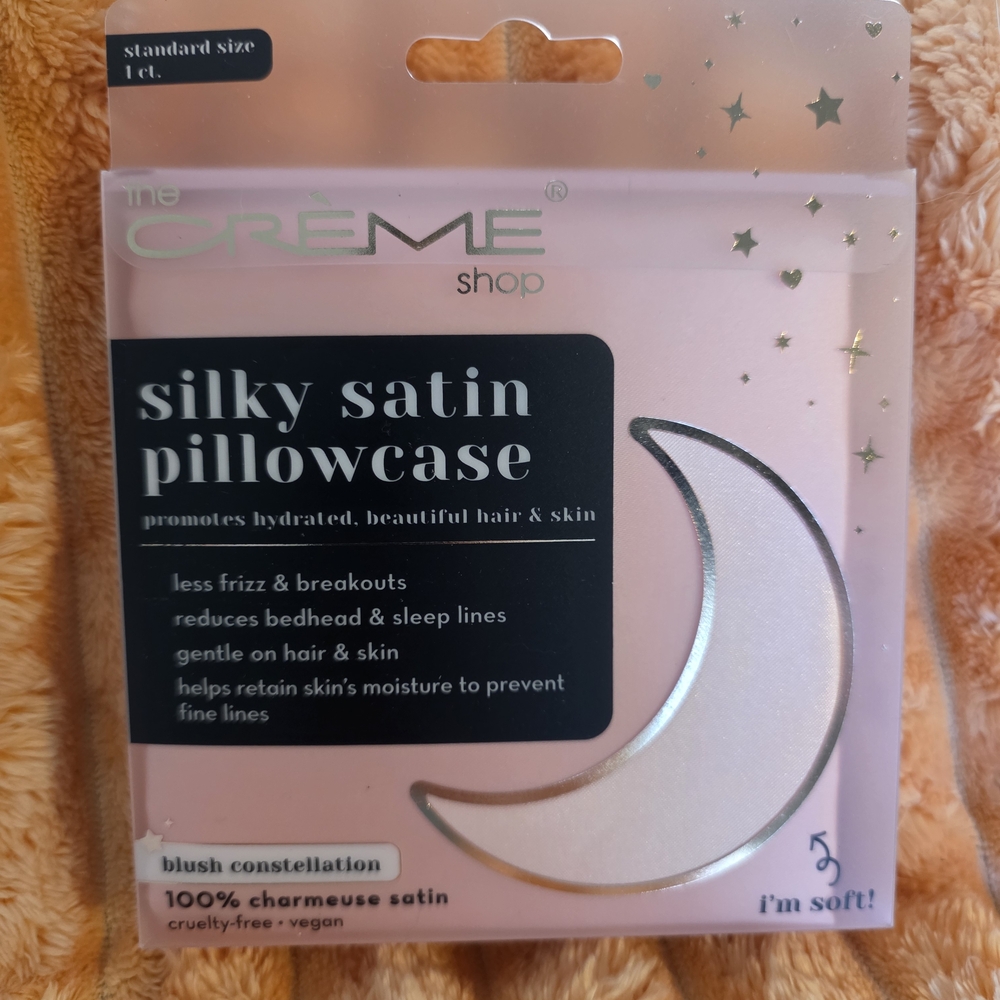 The Crème Shop Silky Satin Pillowcase - Blush Constellation